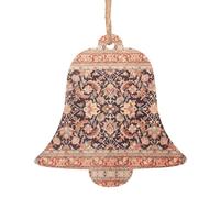 Décorations de Noël en bois en forme de cloche - Arbre de Noël festif - Art oriental antique imprimé décoration à suspendre - Décoration d'intérieur parfaite pour les amis