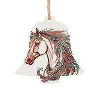 Décorations de Noël en bois - Flèche Cupidon - Cheval d'amour - Disques en bois avec trous à suspendre - Tranches de bois brut à suspendre - Décorations d'arbre de vacances