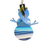 Décorations de Noël en bois imprimées de plages de Tahiti - Pendentifs à suspendre pour la maison, les fêtes, les cadeaux de Noël