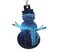 Décorations de Noël en bois intelligence artificielle cerveau de Noël à suspendre en forme de bonhomme de neige Décoration de Noël à suspendre pour le Nouvel An, les vacances, la décoration de fête 1