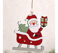 Décorations de Noël en bois pour voiture, ski, sapin de Noël, pendentif pour personnes âgées (taille A, taille unique)