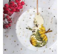 Décorations de Noël en bois pré-percées en forme de bonhomme de neige en forme d'abeilles, tournesols, marguerites, roses et roses - Décoration de ferme pour Noël, hiver, Nouvel An, vacances, maison