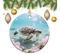 Décorations de Noël en céramique à suspendre avec ficelle dorée, tortue de mer, cerisier en fleur, décorations de sapin de Noël pour cheminée, cheminée, couronne de Noël, fête de vacances, décoration