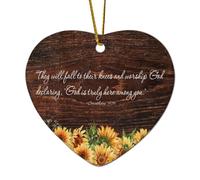 Décorations de Noël en céramique en forme de cœur 1 Corinthians 14:25 They Will Fall to Their Knees And Worship God Declaring God Is Truly Here Amon - Décoration pour sapin de Noël, souvenir