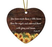 Décorations de Noël en céramique en forme de cœur avec inscription « You Have Made Them A Little Lower Than The Angels And Courwned Them with Glory and Honorjpeg » pour décoration de sapin de Noël