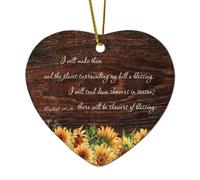 Décorations de Noël en céramique en forme de cœur Ézéchiel 34:26 I Will Make Them And The Places Surrounding My Hill A Blessing I Will Send Down Showe Décorations pour sapin de Noël Souvenir