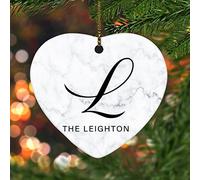 Décorations de Noël en céramique en forme de cœur, lettre de l'alphabet initiale L personnalisée pour sapin de Noël, décoration à suspendre pour Noël, vacances, mariage, souvenir, cadeaux de Noël pour