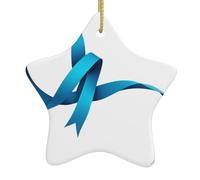 Décorations de Noël en céramique en forme d'étoile YYHHAOFA Rubans colorés volant dans les airs Image Arbre de Noël Accessoires pour centres commerciaux, fenêtres et bureaux