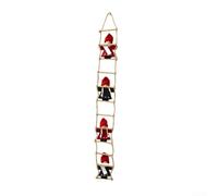 Décorations de Noël en coton pour escalier et cheminée en coton pour ajouter une touche festive à la saison de Noël (échelle de bonhomme de neige rouge)
