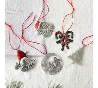 Décorations de Noël en fer avec mini flocons de neige et cheval à bascule pour pendentif elfe style vintage classique pour une utilisation sur les arbres, guirlandes et décoration d'intérieur (C)