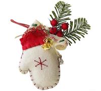 Décorations de Noël en feutre à suspendre avec gants et bas faits à la main (F)