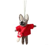 Décorations de Noël en feutre de laine naturelle faites à la main pour arbre à suspendre avec thèmes saisonniers (hamster pochette)
