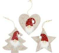 Décorations de Noël en feutre Lutins Ornements de Noël Set 13-15cm 6 pièces