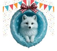 Décorations de Noël en forme d'animaux - Pendentif acrylique 2D Grotte de glace - Décorations de Noël pour animaux suspendus pour arbres - Pour la maison, la fête, la ferme, la chambre d'extérieur, le