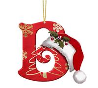 Décorations de Noël en forme de 26 lettres de l'alphabet personnalisées à suspendre pour sapin de Noël, cadeaux de fête (B)