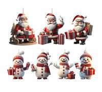 Décorations De Noël en Forme De Bonhomme De Neige - Décorations De Noël avec Marionnette De Neige | 7 Ornements De Pendentif pour Arbre De Noëls 2D | Cons PUPAZZOS DE SE SIA Contre Tree |