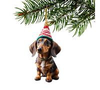 Décorations de Noël en forme de chien en acrylique plat pour rétroviseur de | Décorations de Noël à suspendre pour appartement, salon, porte, fenêtre, mur, lieu de travail F