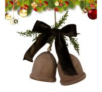 Décorations de Noël en Forme de Cloche Pendentif Rustique en Bois avec Un | Décoration de cloche de Noël pour accrocher à une branche d'arbre, mur, fenêtre, coin, maison, fêtes, intérieur et