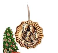 Décorations de Noël en forme de crèche de Noël | Pendentif religieux en résine à suspendre | Décoration de scène de la Nativité | Pour intérieur, maison, vacances, cheminée, chambre d'anniversaire