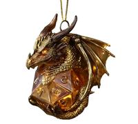 Décorations de Noël en forme de dragon | Dés 2D - Décorations de sapin de Noël | Pour fête, appartement, lieu de travail, voiture, vue arrière, maison, salon