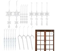 Décorations de Noël en forme de flocon de neige en forme de stalactites | Pendentifs festifs en acrylique en forme de flocon de neige, décorations de Noël, pour le Nouvel An, un mariage, un