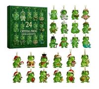 Décorations de Noël en forme de grenouille - Ensemble de décoration de l'Avent 2D - Ornements en acrylique léger avec fonction facile - Décoration de compte à rebours festive, décoration de vacances
