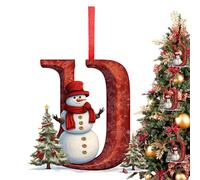 Décorations de Noël en Forme de Lettres, Pendentif Bonhomme de Neige pour Fête de Noël, Décor 2D Acrylique Pendentif Festif pour Patio Extérieur Pelouse Intérieur Maison Chambre Couloir