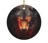 Décorations de Noël en forme de loup rouge en colère, cadeaux pour maman, idée cadeau unique, parfaites pour les fêtes de vacances, arbre, fenêtre, décoration murale