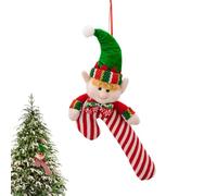 Décorations de Noël en forme de | Ornements en peluche pour sapin de Noël | Pendentif chapeau vert pour voiture, couloir, cour, poignée de porte, lieu de travail, chambre à coucher
