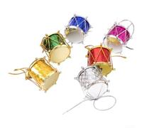 Décorations de Noël en forme de tambour, boules de sapin gravées, en
