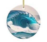 Décorations de Noël en forme de vague de mer bleue de dessin animé, décorations de sapin de Noël, cadeaux pour maman, cadeaux de Noël, idée cadeau unique, parfaites pour les fêtes de vacances, arbre
