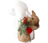 Décorations de Noël en mousse fabriquées à la main avec renard, écureuil et renne pour décoration de sapin et de fenêtre (B)