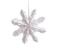 Décorations de Noël en papier origami à suspendre avec motifs délicats et cordons de suspension pour un placement facile (30 cm, blanc rouge)