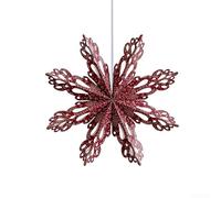 Décorations de Noël en papier origami à suspendre, décorations festives avec cordons de suspension, conçues pour un assemblage facile et un rangement réutilisable (30 cm, rouge)