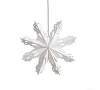 Décorations de Noël en papier origami à suspendre pour les vacances et les événements, conçues pour un assemblage facile et un rangement peu encombrant (30 cm, blanc)