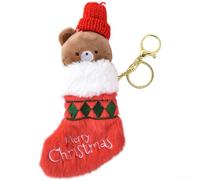Décorations de Noël en peluche douce à suspendre pour décoration d'arbre festive, design minimaliste étoile rouge, chaussette de biscuits, alliage léger, 9 x 10 cm (G)