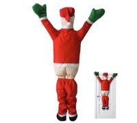 Décorations de Noël en Plein air, Père Noël grimpant Suspendu de 43 Pouces en Tissu Doux et réaliste pour Porte d'entrée, Toit, Porche, Balcon, fenêtre, décoration