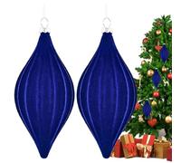 Décorations de Noël en velours, 2 pièces décoratives | Boules de Noël avec effet floqué pour intérieurs, cours, réunions de famille, fêtes de Noël, porche