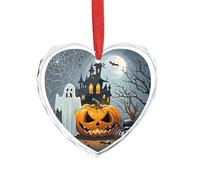 Décorations de Noël en verre cristal - Château de lune - Fantôme - Tête de citrouille - Décoration de Noël à suspendre pour fête de mariage ou décoration d'intérieur