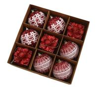 Décorations de Noël Ensemble de 9 décorations Noël incassables pour Sapin avec des Couleurs Rouge, Blanc, Argent, Vert, Bleu, Or et P Ink B Alls