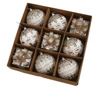 Décorations de Noël Ensemble de 9 décorations Noël incassables pour Sapin avec des Couleurs Rouge, Blanc, Argent, Vert, Bleu, Or et P Ink B Alls