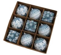 Décorations de Noël Ensemble de 9 décorations Noël incassables pour Sapin avec des Couleurs Rouge, Blanc, Argent, Vert, Bleu, Or et P Ink B Alls