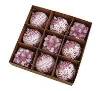 Décorations de Noël Ensemble de 9 décorations Noël incassables pour Sapin avec des Couleurs Rouge, Blanc, Argent, Vert, Bleu, Or et P Ink B Alls