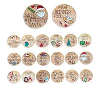 Décorations de Noël, ensemble de jetons compte à rebours Noël 4, 5 cm pour liste choses à faire, jetons calendrier l'Avent en bois, dessin animé mignon, compte rebours décoratif pour