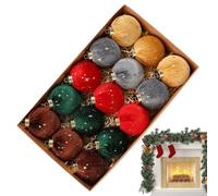 Décorations de Noël, ensemble floqué pour arbre, décoration de Noël rustique, style vintage, design rapide à poser, outil de présentation festif, accessoires saisonniers pour fête d'anniversaire