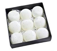 Décorations de Noël et de Noël avec 9 boules de Noël en velours, ornements doux pour une présentation saisonnière classique (blanc)
