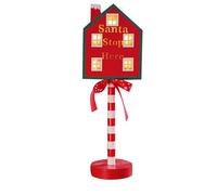 Décorations de Noël extérieures - Décoration de Noël - Décoration de Noël - Panneau de rue - Lumières décoratives en bois pour fenêtre de vacances - Atmosphère de bureau - Lumières LED colorées Santa