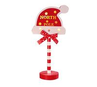 Décorations de Noël extérieures - Décoration de Noël - Décoration de Noël - Panneau de rue - Lumières décoratives en bois pour fenêtre de vacances - Atmosphère de bureau - Lumières LED colorées Santa