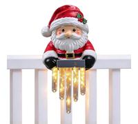 Décorations De Noël Extérieures Décoration Solaire Facile À Installer | Lumières LED balustrade personnages de Noël Pour Terrasse Balcon Clôture Grillage Patio Portique Jardin Le père Noël