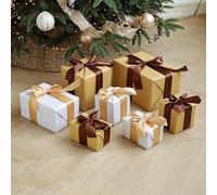 Décorations de Noël extérieures/intérieures - Boîtes cadeaux - Boîtes cadeaux sous le sapin de Noël - Accessoires de décoration de fenêtre du Nouvel An - Tête tachetée